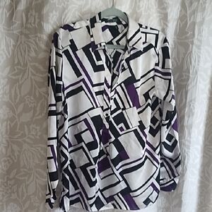 Ralph Lauren Black and Purple Striped Shirt